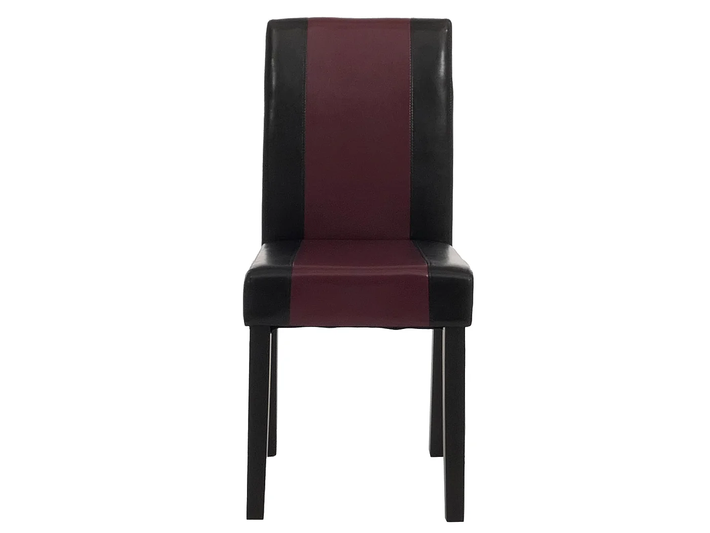 Eetkamerstoel Littau kunstleer 6-delige set,  kunstleer, zwart-rood, donkere poten