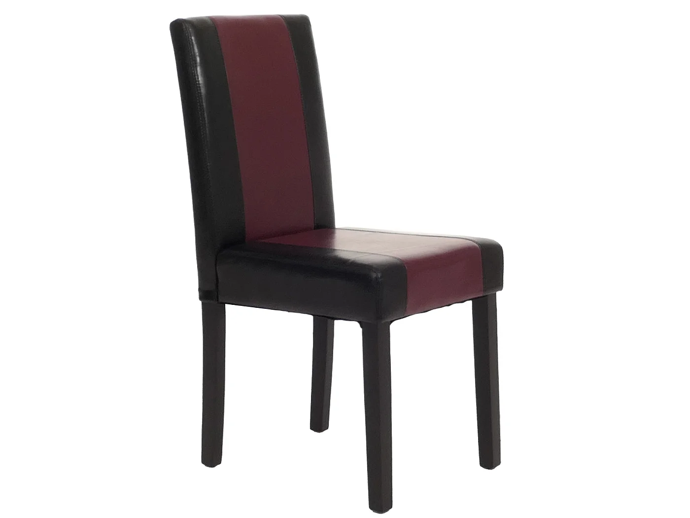 Eetkamerstoel Littau kunstleer 6-delige set,  kunstleer, zwart-rood, donkere poten