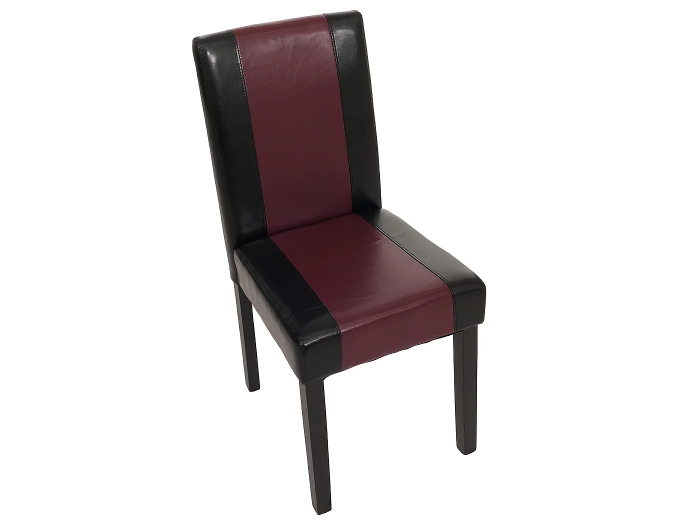 Eetkamerstoel Littau kunstleer 6-delige set,  kunstleer, zwart-rood, donkere poten