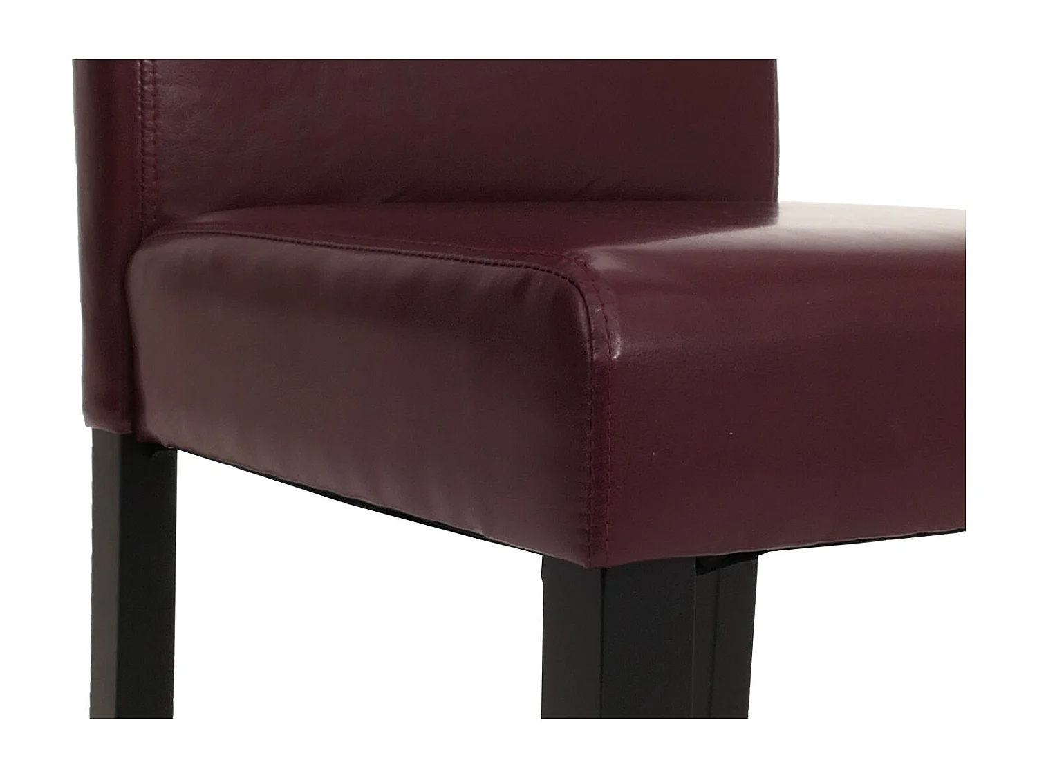 Chaise de salle à manger Littau similicuir (lot de 6),  simili-cuir, rouge, pieds foncés
