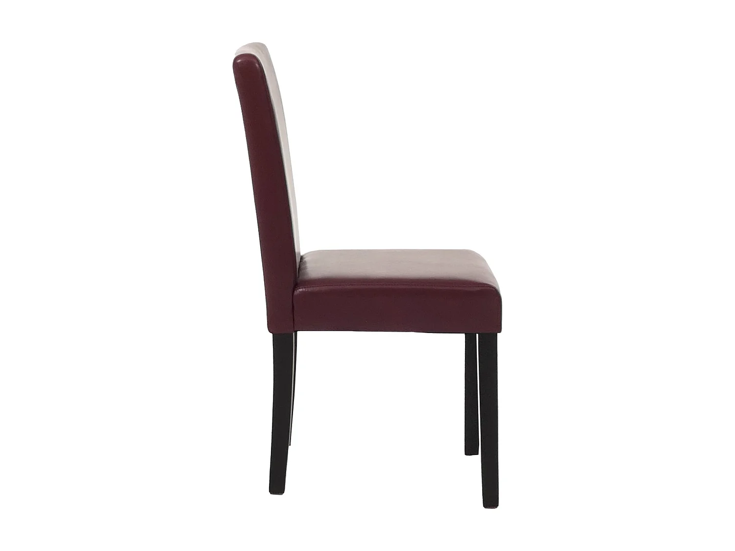 Chaise de salle à manger Littau similicuir (lot de 6),  simili-cuir, rouge, pieds foncés