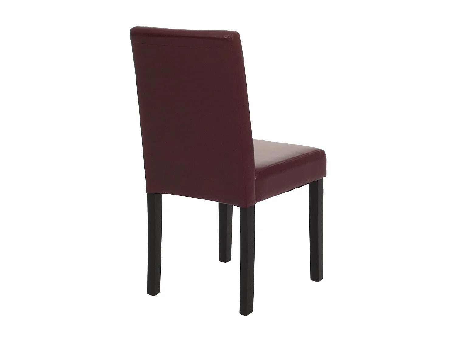 Chaise de salle à manger Littau similicuir (lot de 6),  simili-cuir, rouge, pieds foncés