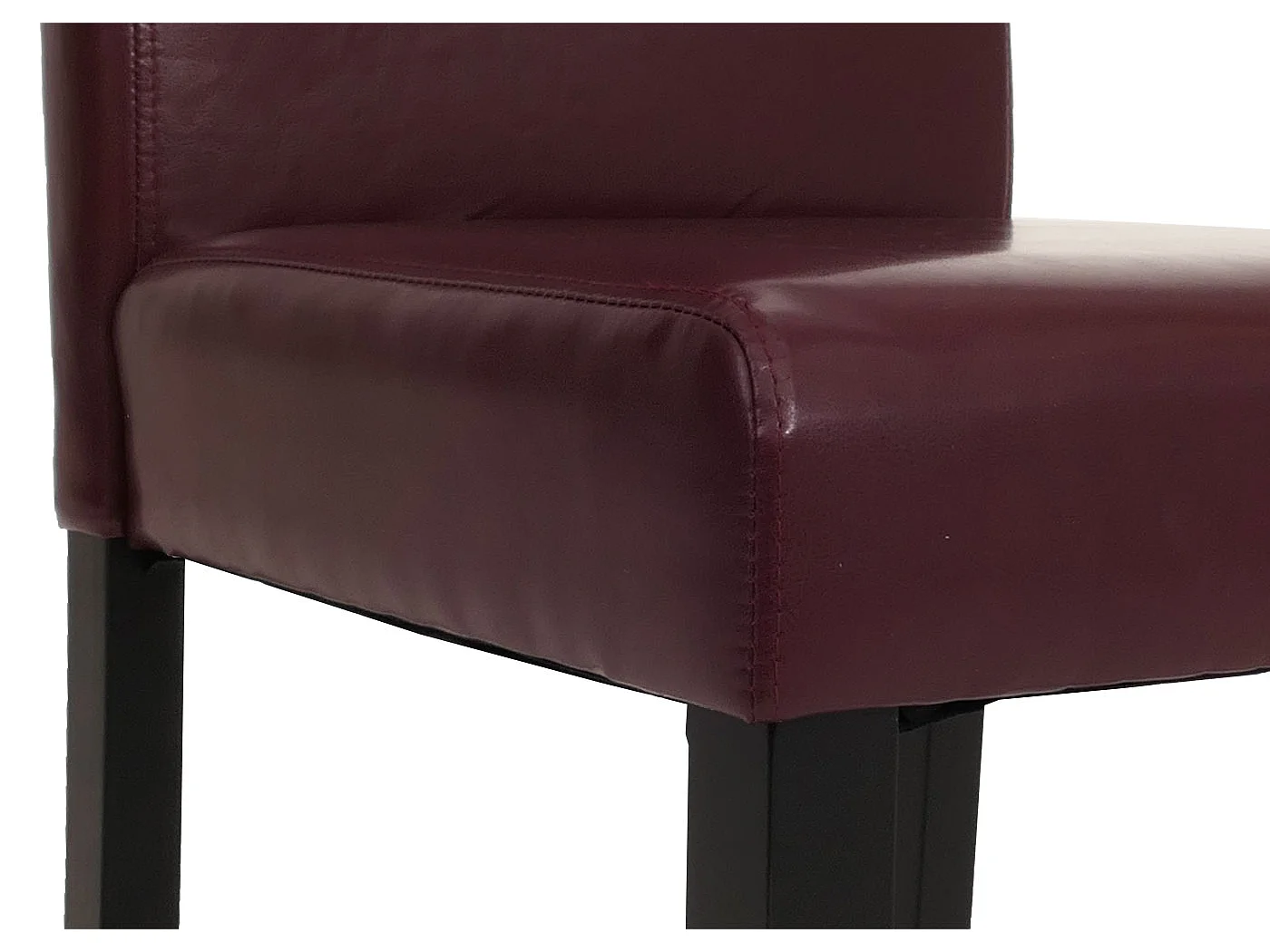 Eetkamerstoel Littau kunstleer 6-delige set,  kunstleer, rood, donkere poten