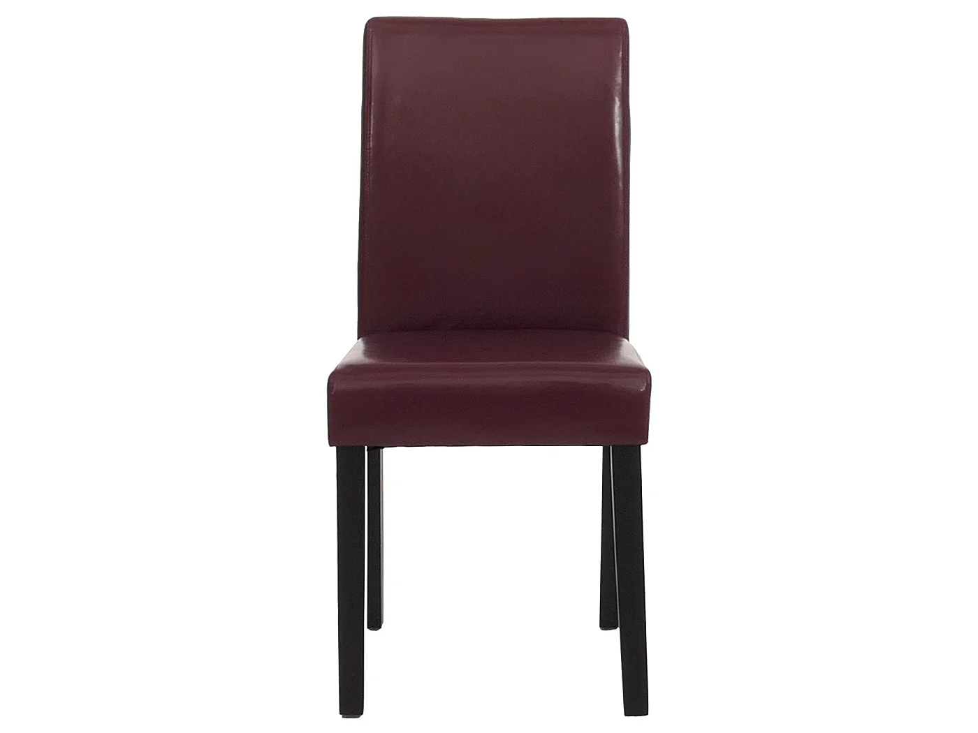 Eetkamerstoel Littau kunstleer 6-delige set,  kunstleer, rood, donkere poten