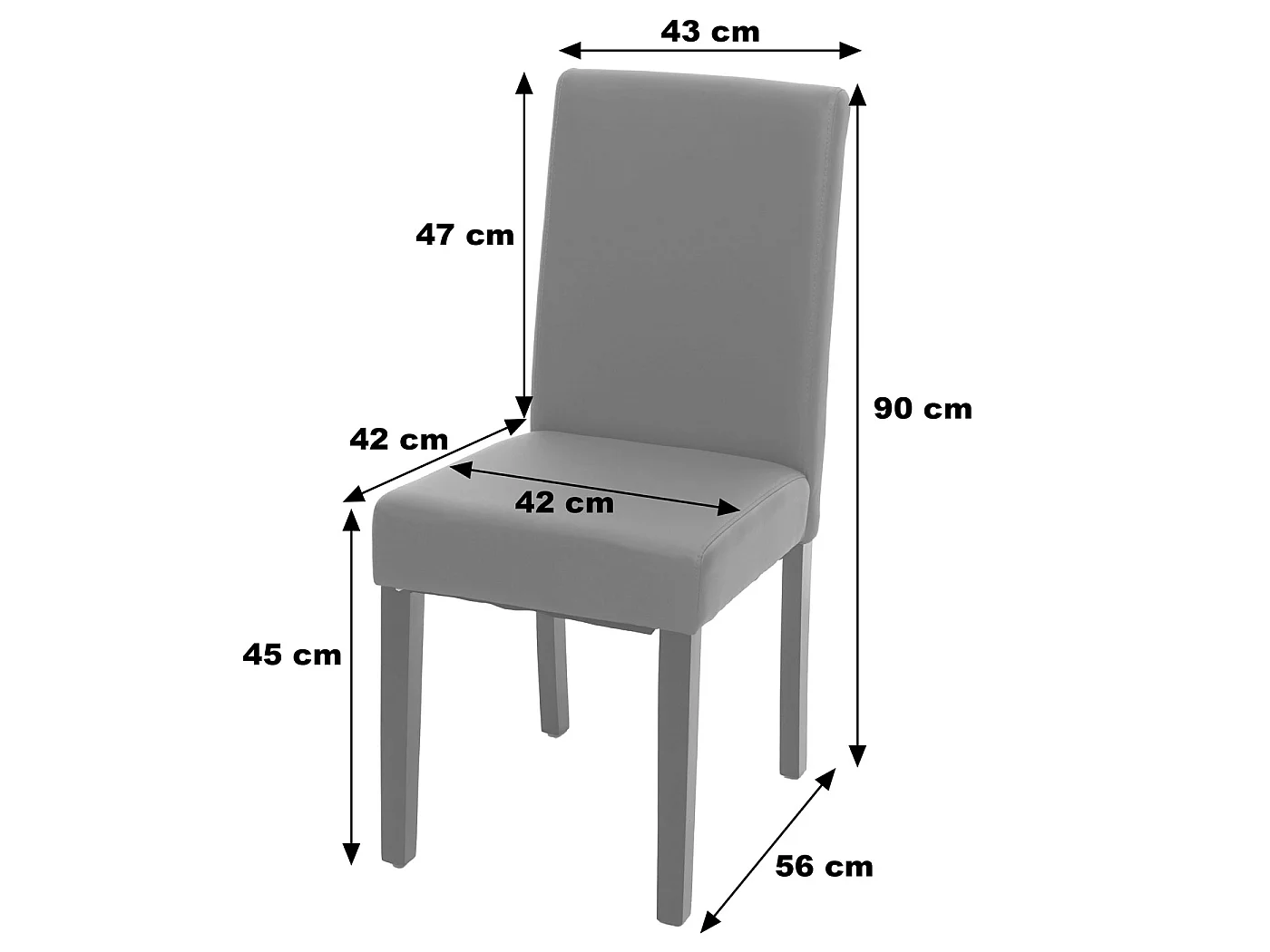 Littau Faux Leather Dining Chairs, Set of 6,  faux leather, brown, light-coloured legs