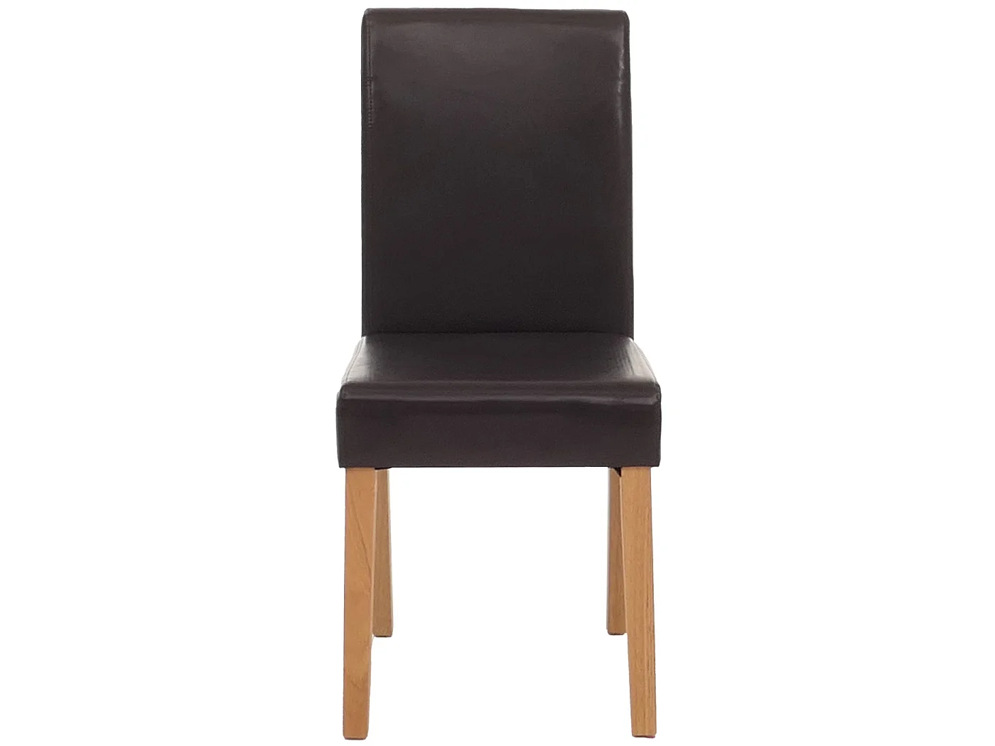 Littau Faux Leather Dining Chairs, Set of 6,  faux leather, brown, light-coloured legs