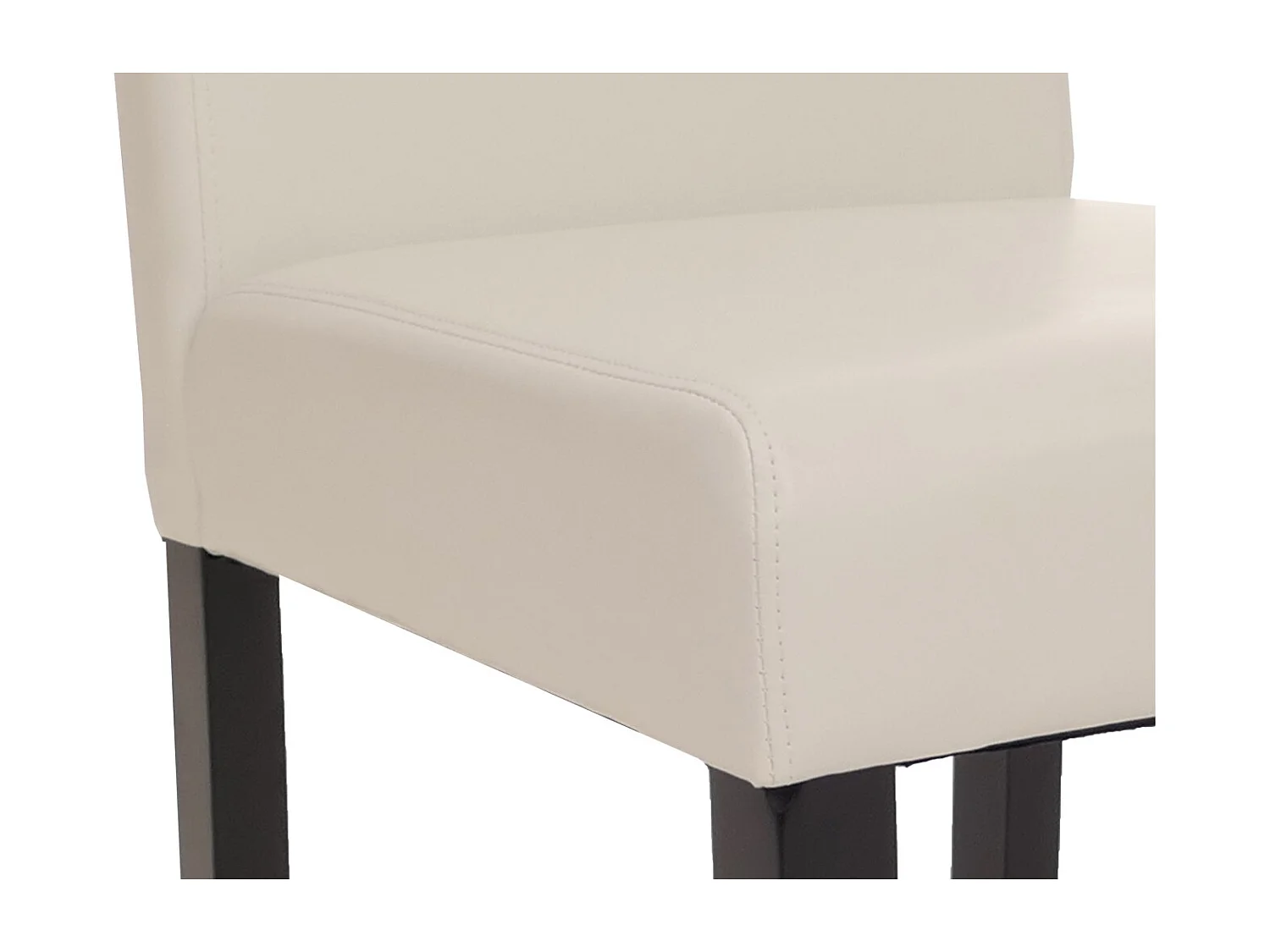 Juego de 6 sillas de comedor Littau de piel sintética,  polipiel, blanca, patas oscuras