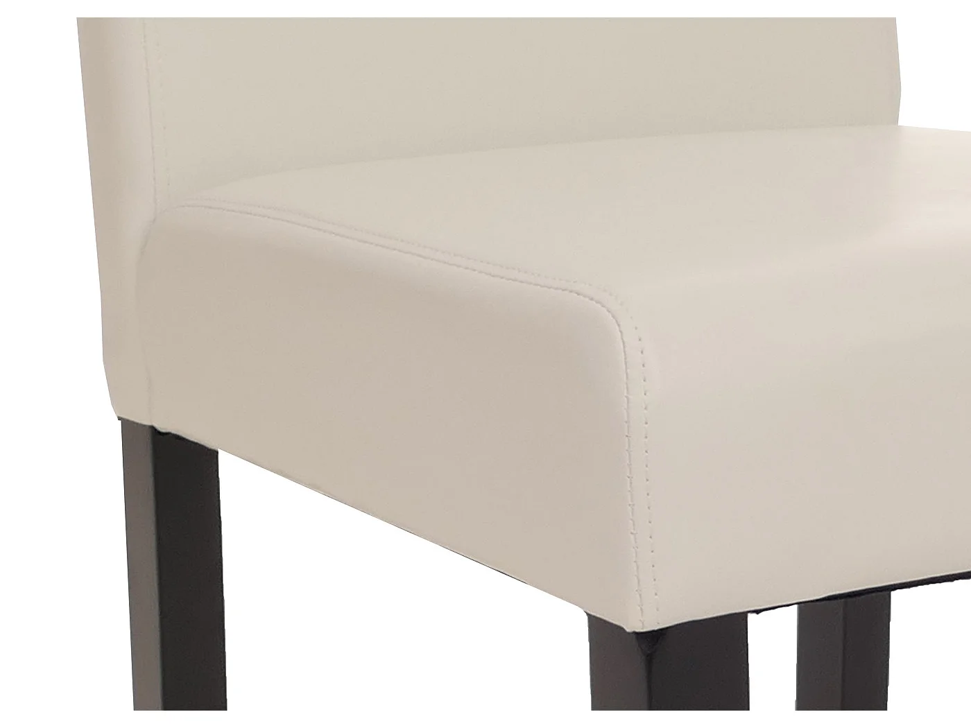 Chaise de salle à manger Littau similicuir (lot de 6),  simili-cuir, blanc, pieds foncés