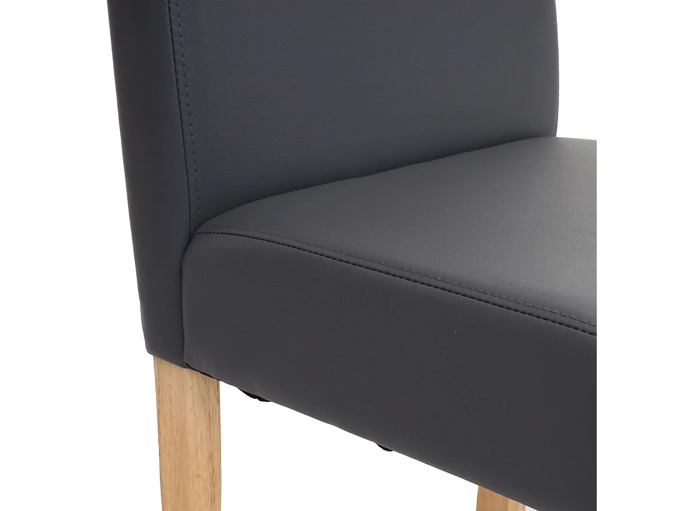 Chaise de salle à manger Littau similicuir (lot de 6),  similicuir, gris mat, pieds clairs