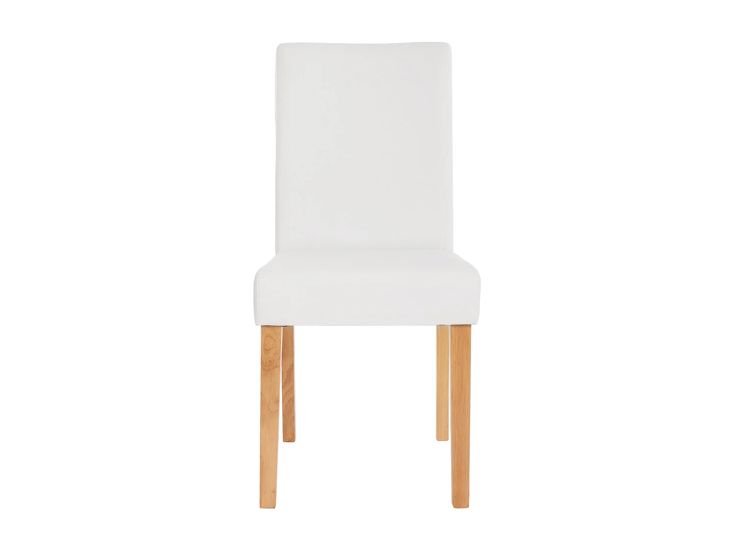 Esszimmerstuhl Littau Kunstleder 6er-Set, Kunstleder, weiß matt, helle Beine