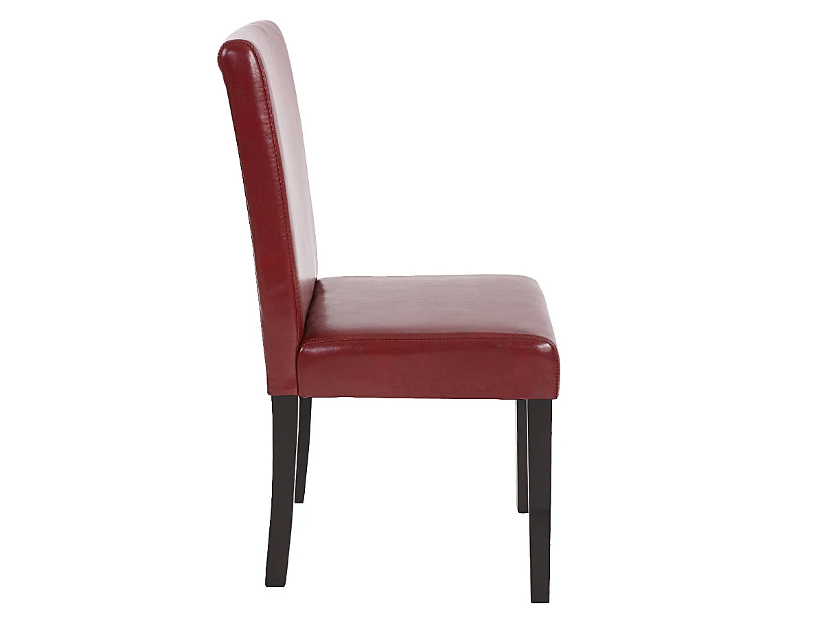 Set 6x sedie Littau opaca soggiorno cucina sala da pranzo 56x43x90cm ~ ecopelle rosso piedi scuri