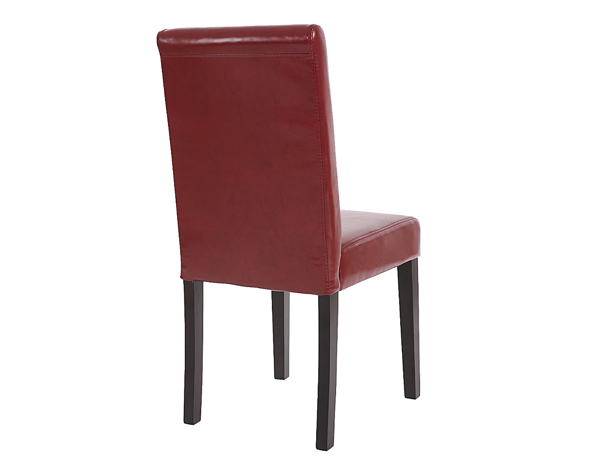 Set 6x sedie Littau opaca soggiorno cucina sala da pranzo 56x43x90cm ~ ecopelle rosso piedi scuri