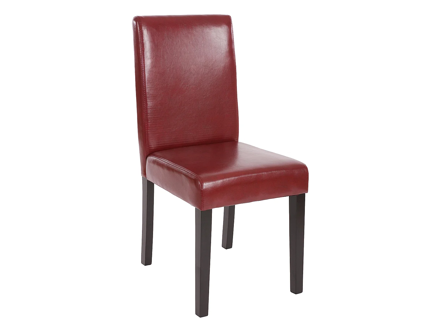 Set 6x sedie Littau opaca soggiorno cucina sala da pranzo 56x43x90cm ~ ecopelle rosso piedi scuri