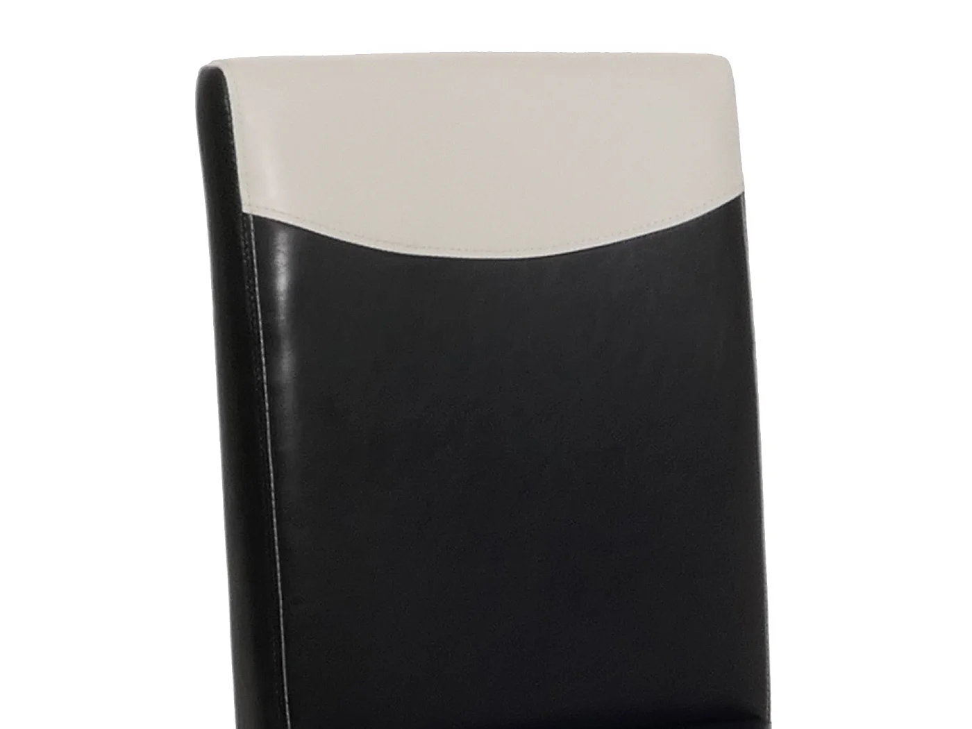 Zestaw 6 krzeseł do jadalni Littau ze sztucznej skóry,  imitacja skóry, czarno-białe, ciemne nogi