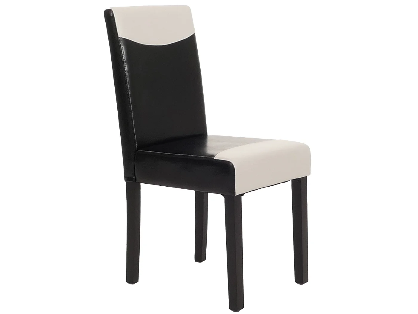 Zestaw 6 krzeseł do jadalni Littau ze sztucznej skóry,  imitacja skóry, czarno-białe, ciemne nogi