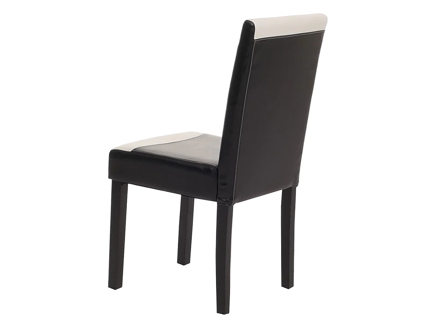 Zestaw 6 krzeseł do jadalni Littau ze sztucznej skóry,  imitacja skóry, czarno-białe, ciemne nogi