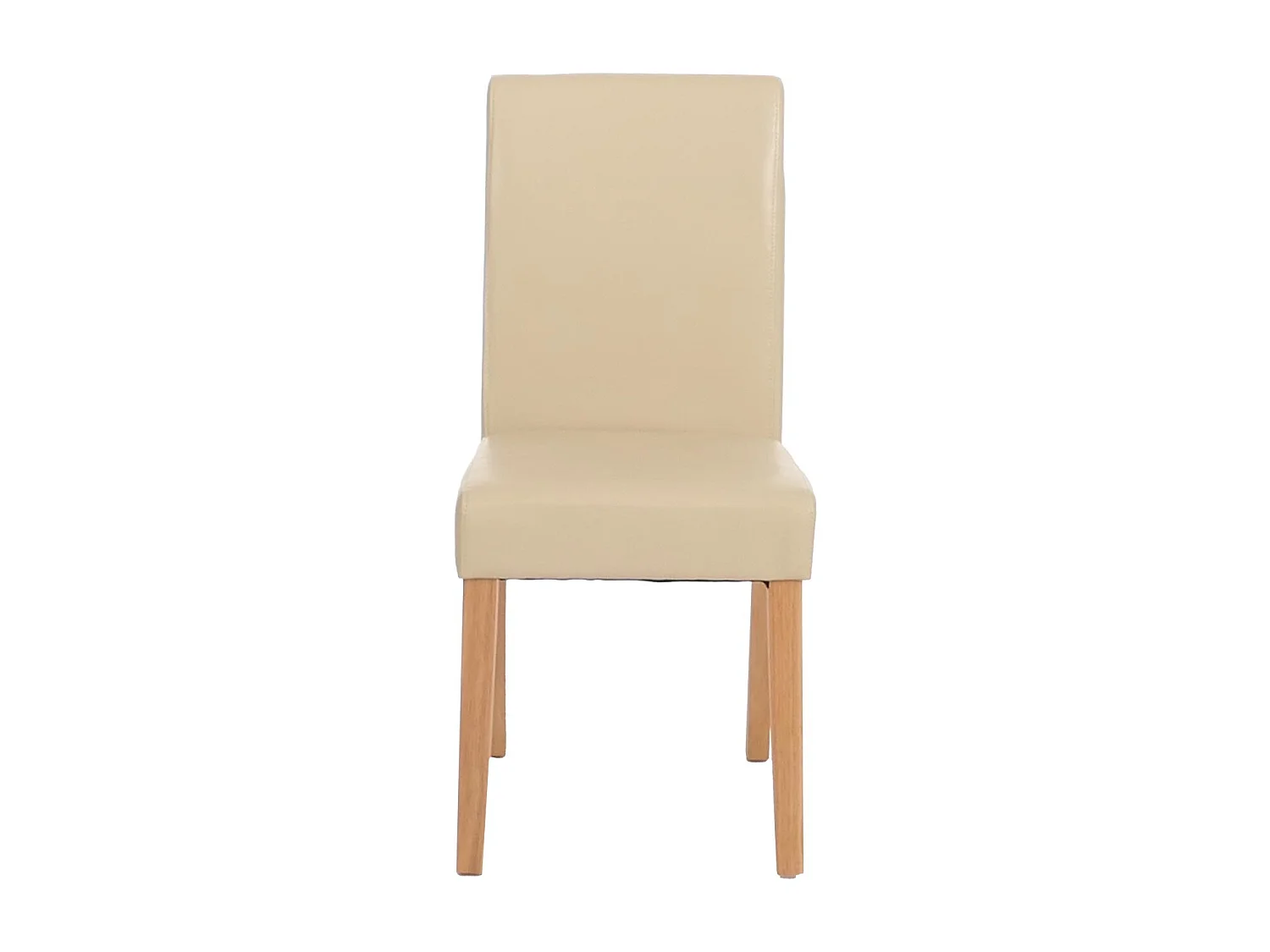 Chaise de salle à manger Littau similicuir (lot de 6),  simili-cuir, crème, pieds clairs