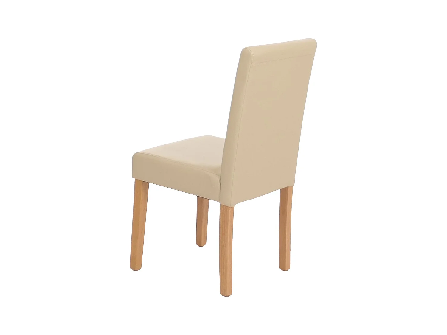 Juego de 6 sillas de comedor Littau de piel sintética,  polipiel, color crema, patas claras