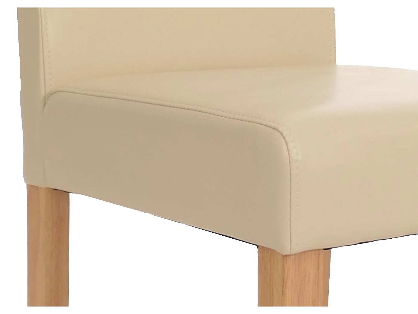 Eetkamerstoel Littau kunstleer 6-delige set,  kunstleer, crème, lichtgekleurde poten