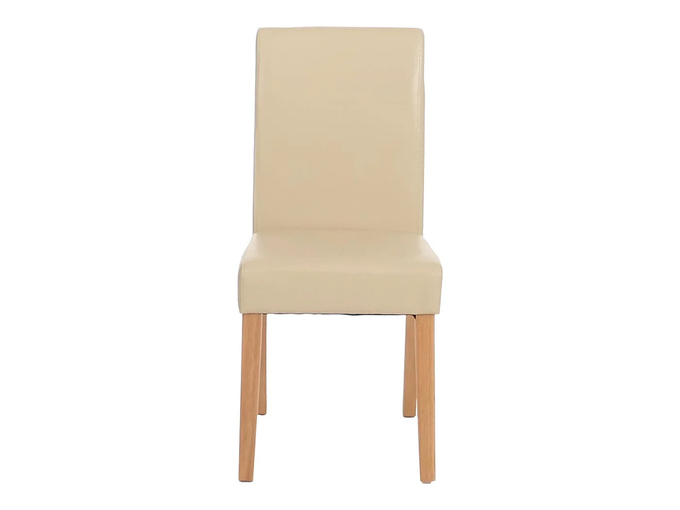 Eetkamerstoel Littau kunstleer 6-delige set,  kunstleer, crème, lichtgekleurde poten