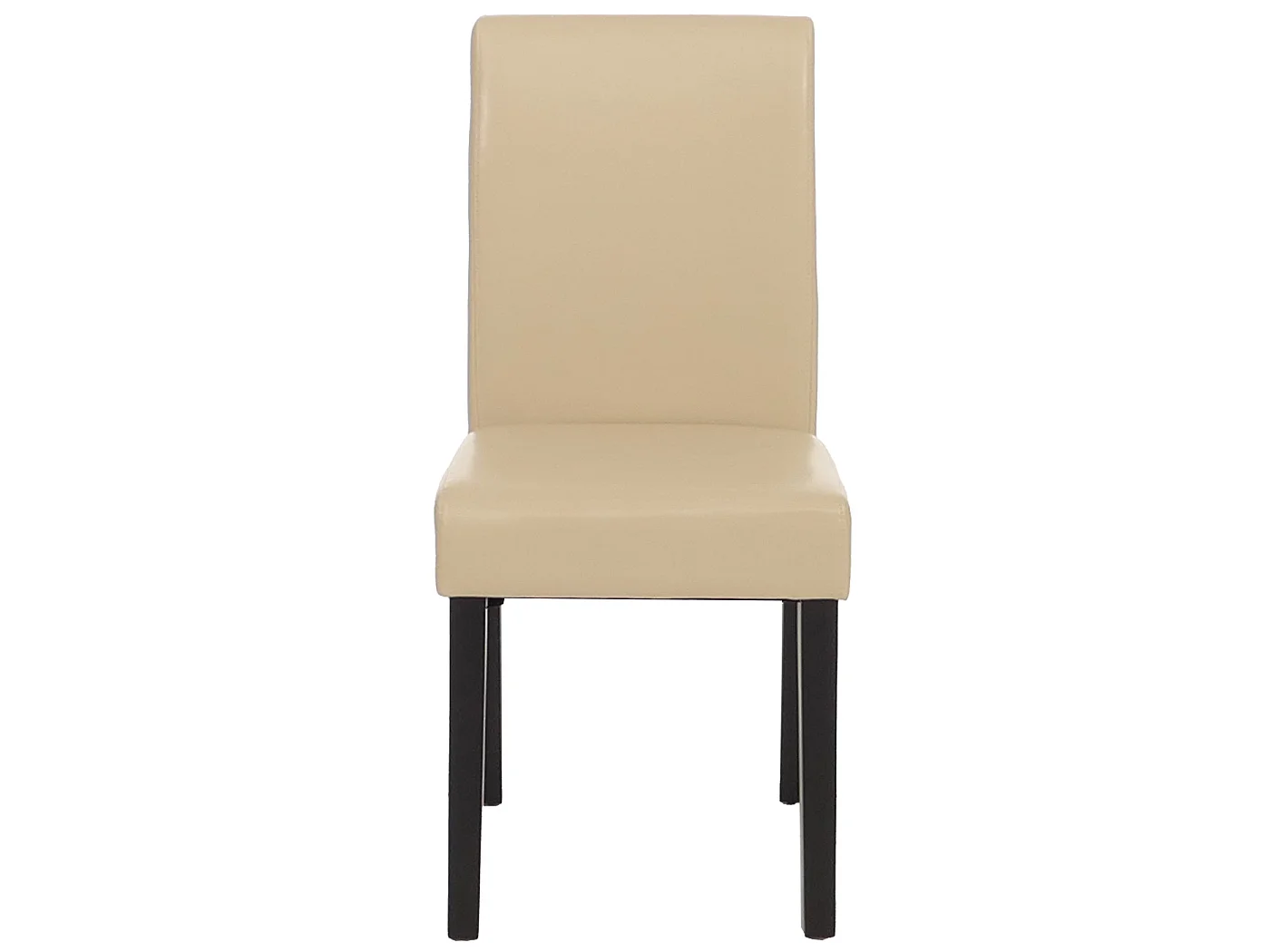 Juego de 6 sillas de comedor Littau de piel sintética,  polipiel, crema, patas oscuras