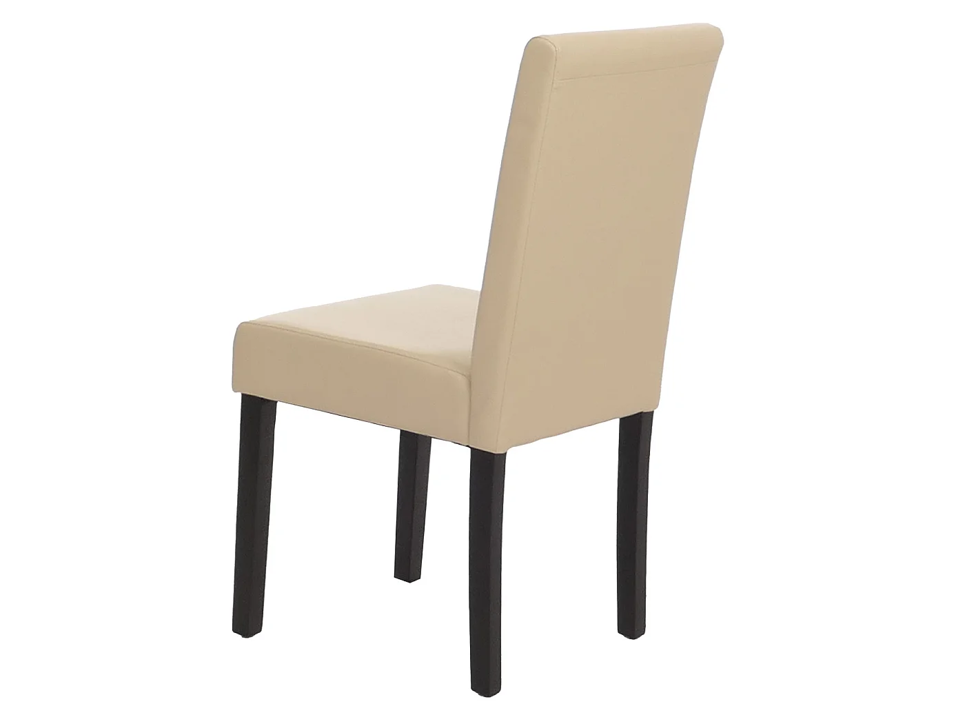 Juego de 6 sillas de comedor Littau de piel sintética,  polipiel, crema, patas oscuras