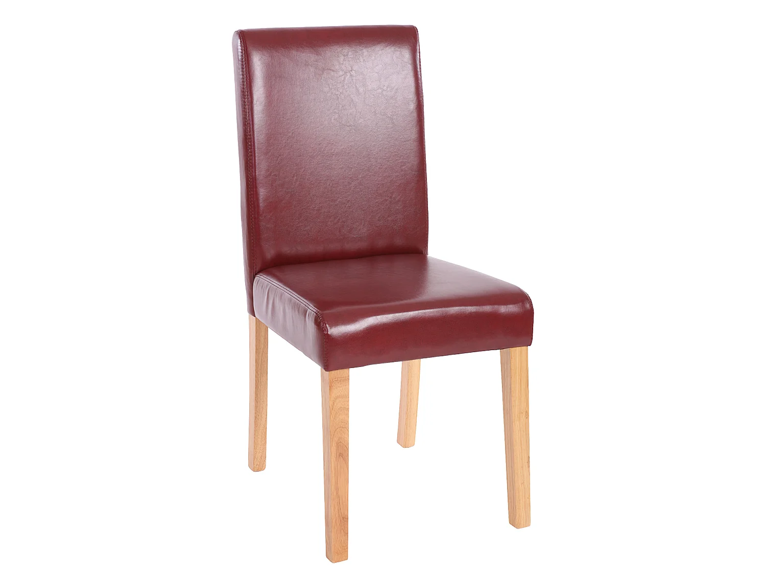 Chaise de salle à manger Littau similicuir (lot de 6),  simili-cuir, brun rouge, pieds clairs
