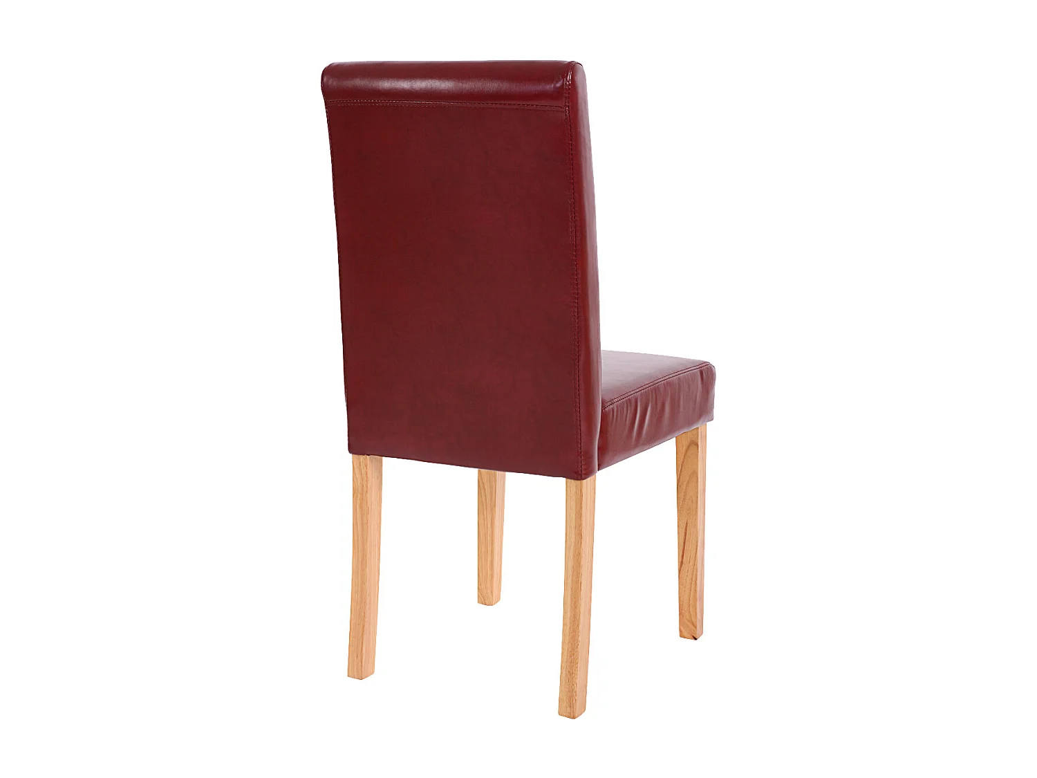 Chaise de salle à manger Littau similicuir (lot de 6),  simili-cuir, brun rouge, pieds clairs
