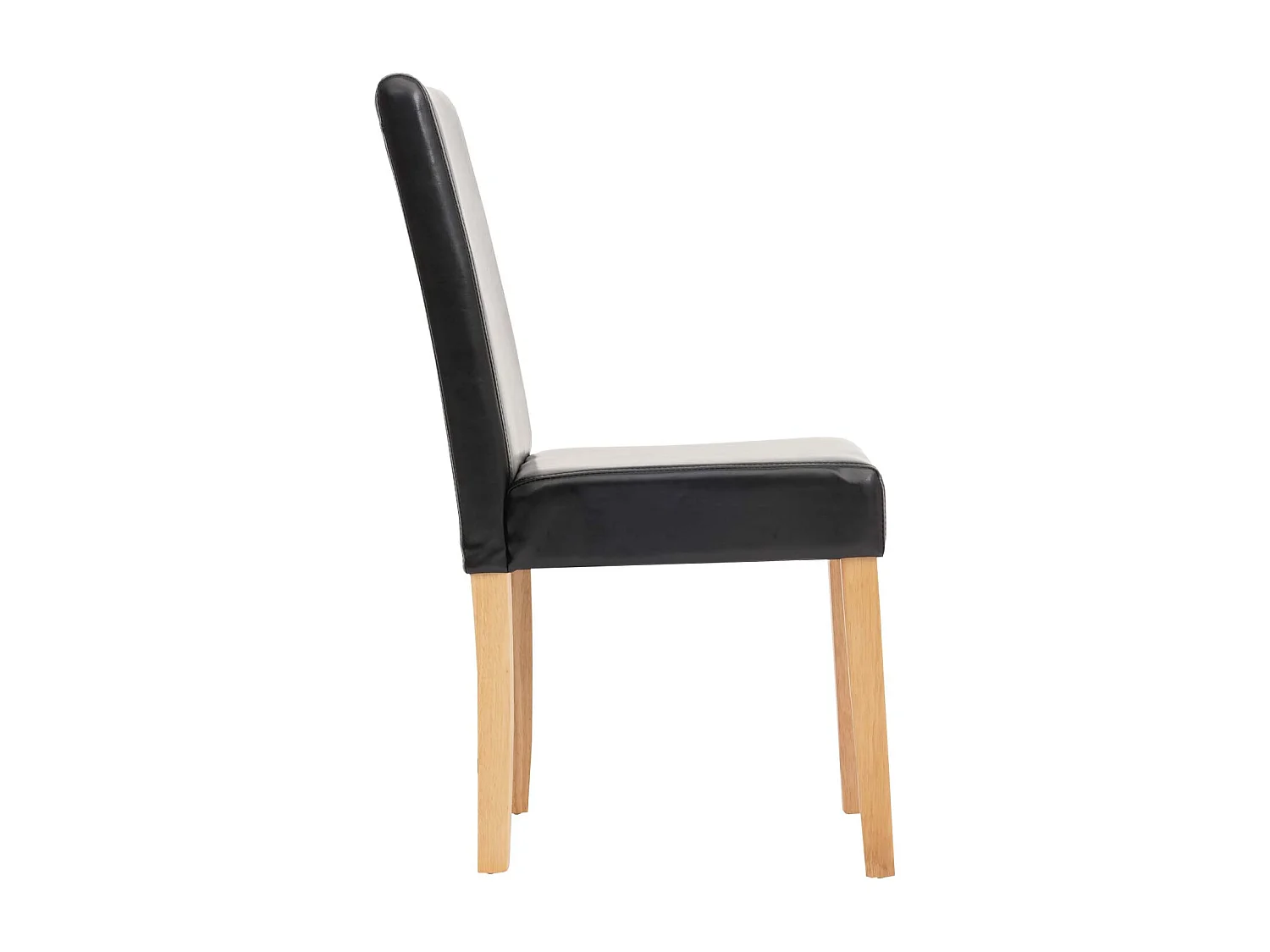 Chaise de salle à manger Littau similicuir (lot de 6),  simili-cuir, noir, pieds clairs