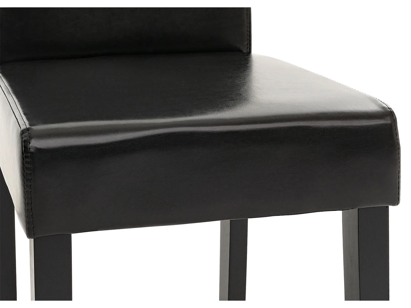 Chaise de salle à manger Littau similicuir (lot de 6),  simili-cuir, noir, pieds foncés