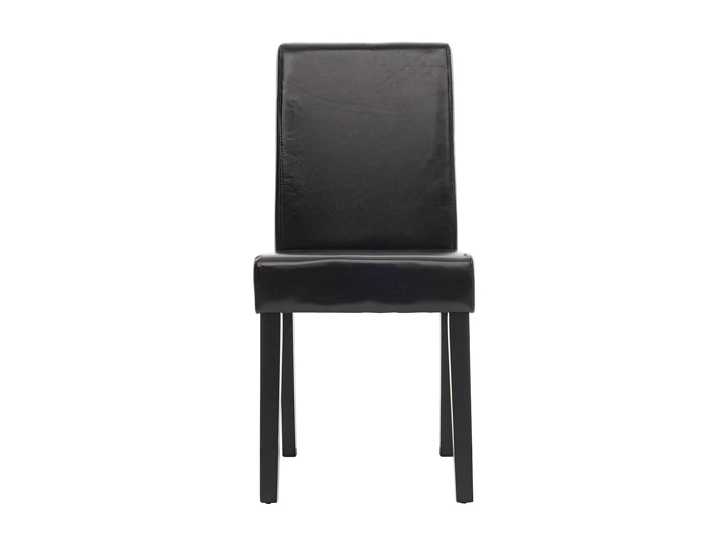 Chaise de salle à manger Littau similicuir (lot de 6),  simili-cuir, noir, pieds foncés