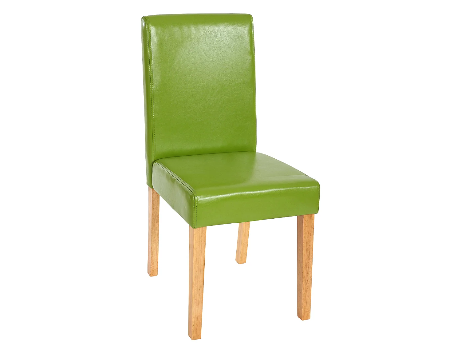 Chaise de salle à manger Littau similicuir (lot de 6),  simili-cuir, vert, pieds clairs