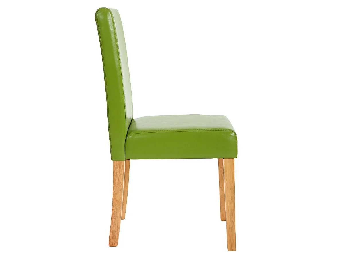Chaise de salle à manger Littau similicuir (lot de 6),  simili-cuir, vert, pieds clairs