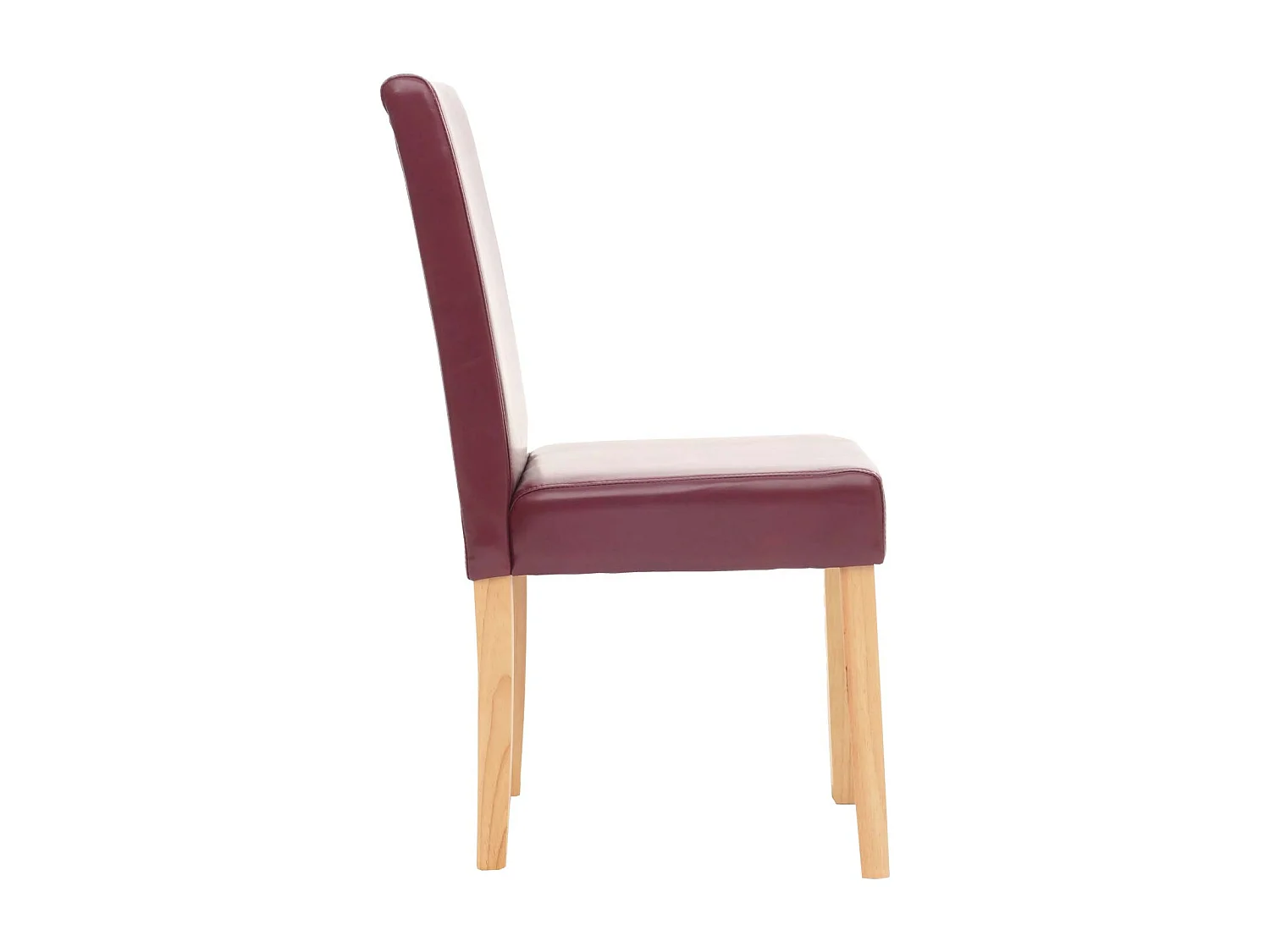 Esszimmerstuhl Littau Kunstleder 6er-Set, Kunstleder, rot, helle Beine