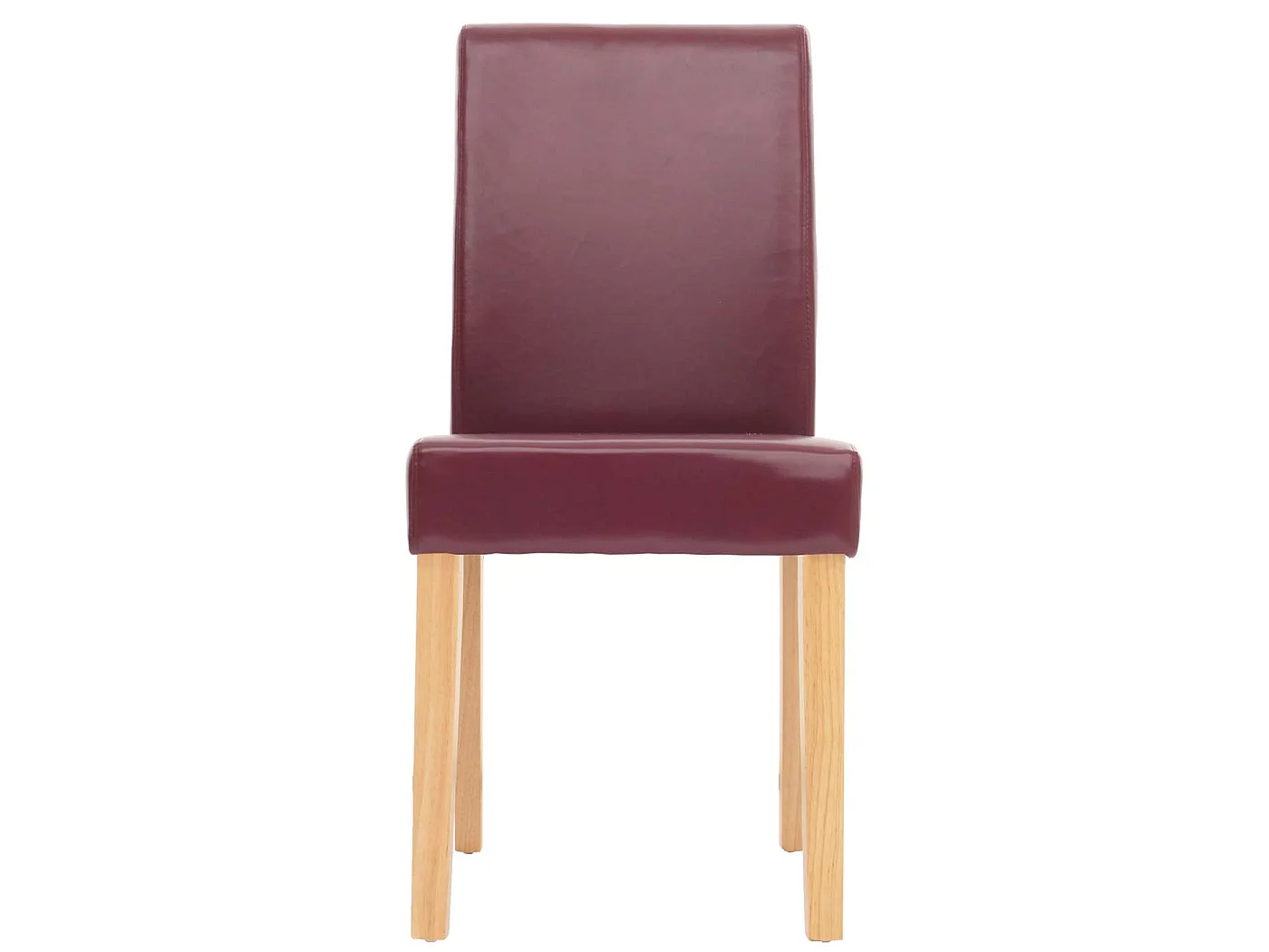 Esszimmerstuhl Littau Kunstleder 6er-Set, Kunstleder, rot, helle Beine