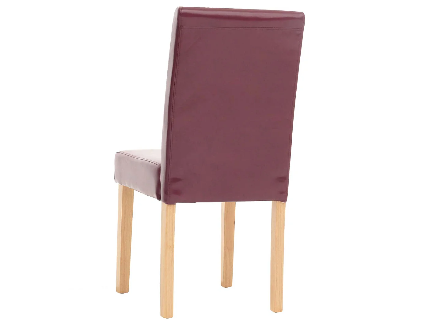 Esszimmerstuhl Littau Kunstleder 6er-Set, Kunstleder, rot, helle Beine