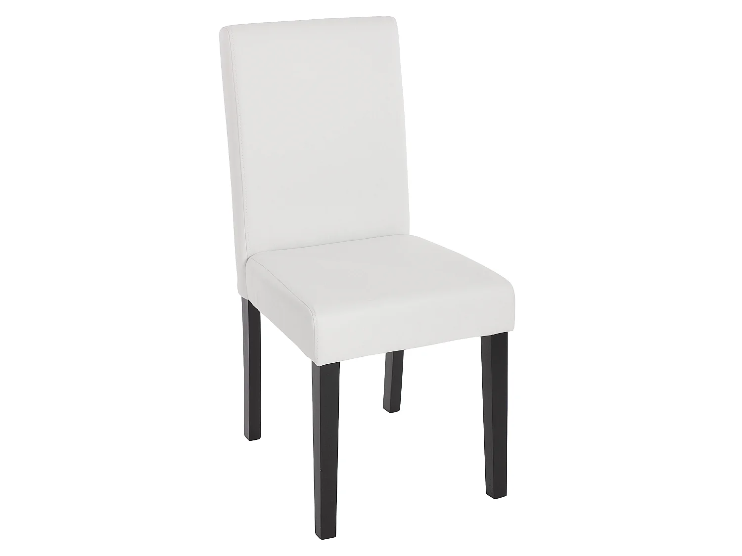 Esszimmerstuhl Littau Kunstleder 6er-Set, Kunstleder, weiß matt, dunkle Beine