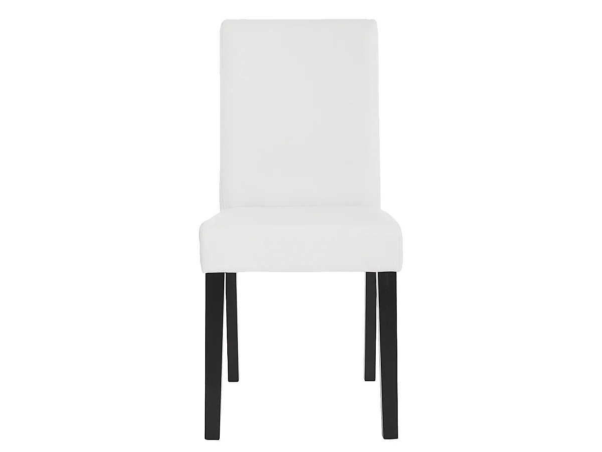 Esszimmerstuhl Littau Kunstleder 6er-Set, Kunstleder, weiß matt, dunkle Beine