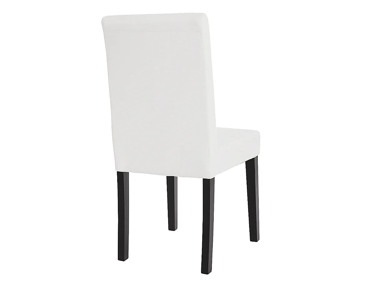Esszimmerstuhl Littau Kunstleder 6er-Set, Kunstleder, weiß matt, dunkle Beine