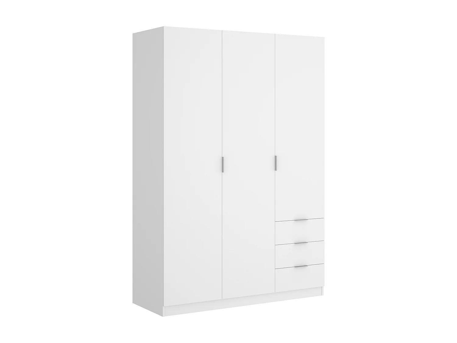 Armoire 3 portes et 3 tiroirs - L121 cm - Blanc - LISTOWEL