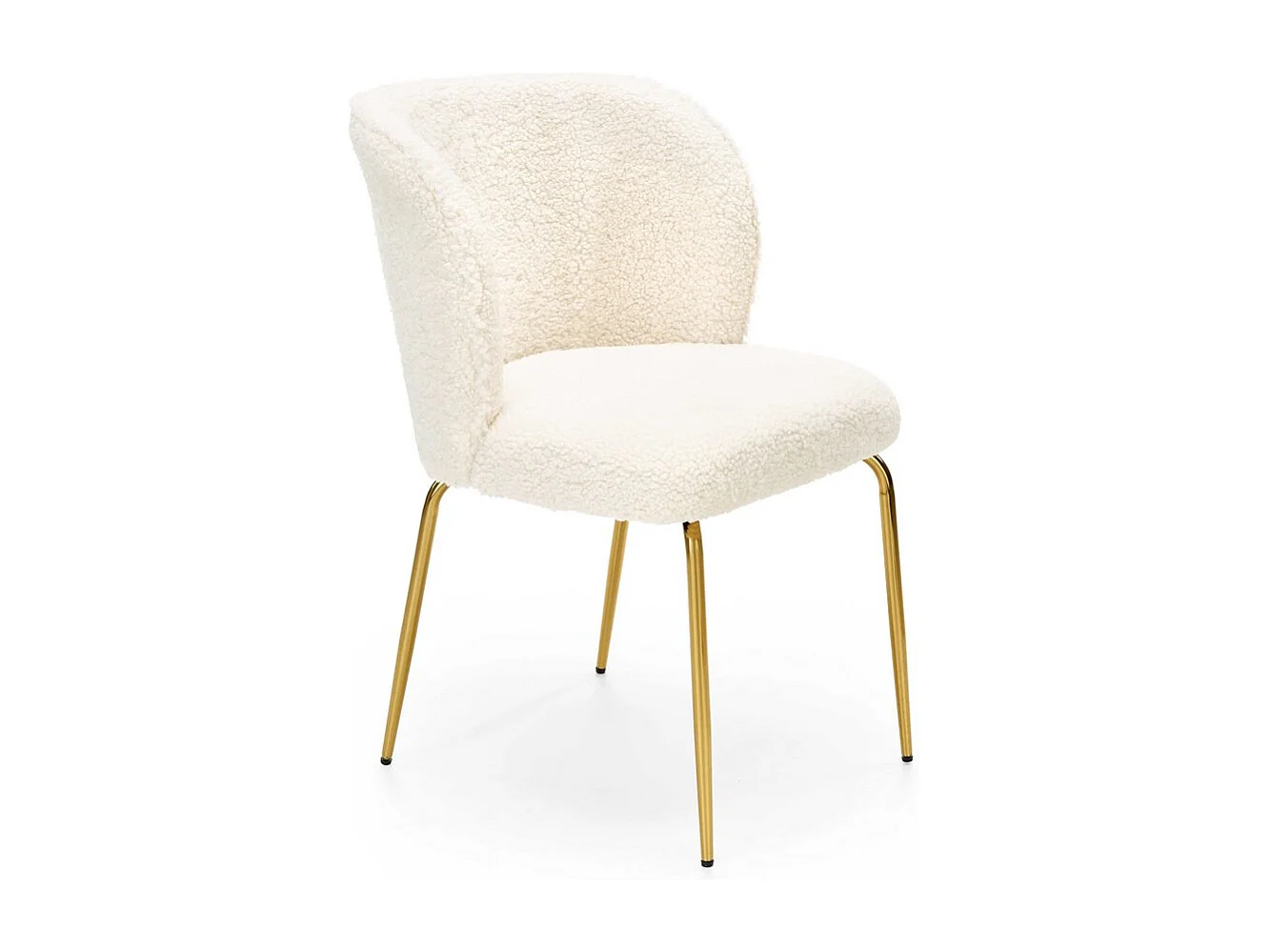 Chaise design aspect fourrure de mouton crème Sheep