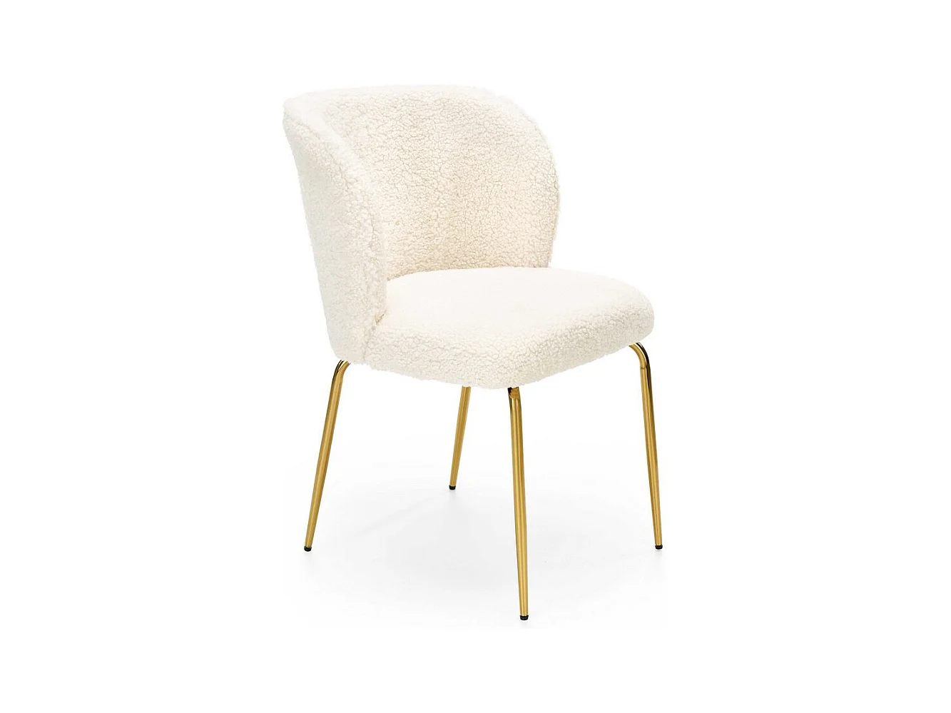 Chaise design aspect fourrure de mouton crème Sheep