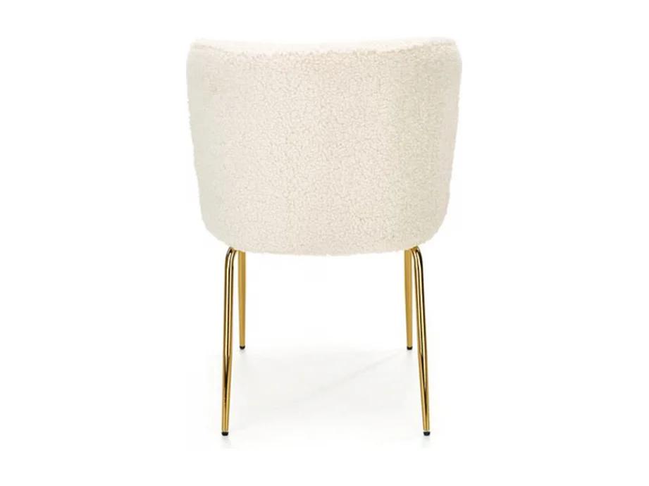 Chaise design aspect fourrure de mouton crème Sheep