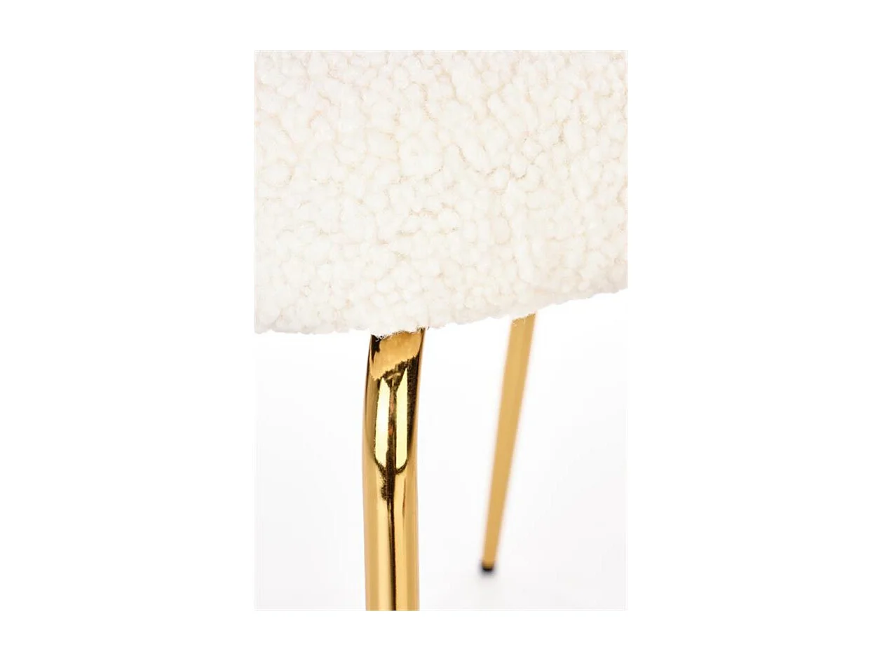 Chaise design aspect fourrure de mouton crème Sheep