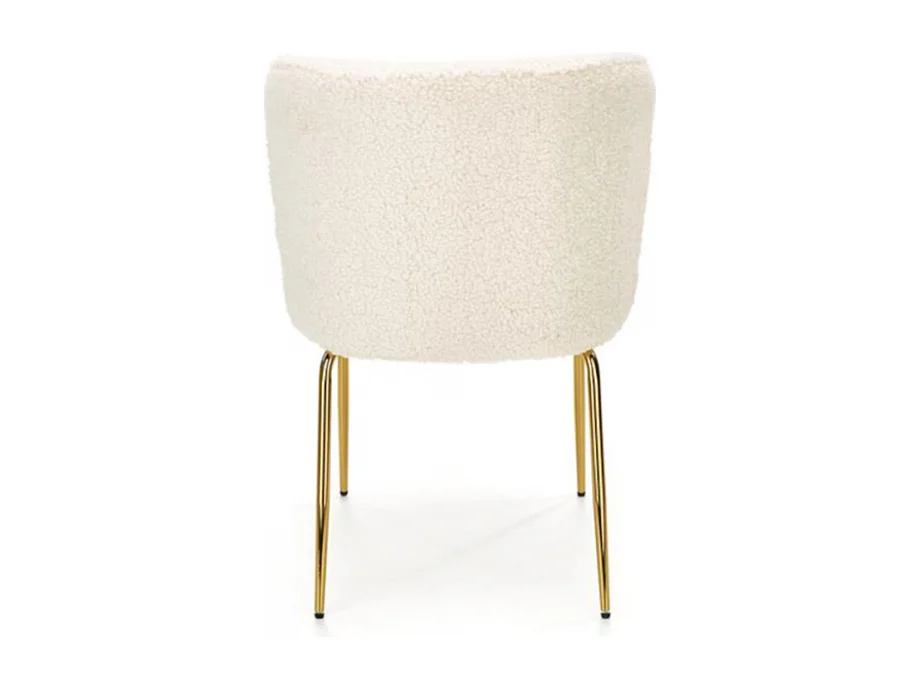 Chaise design aspect fourrure de mouton crème Sheep