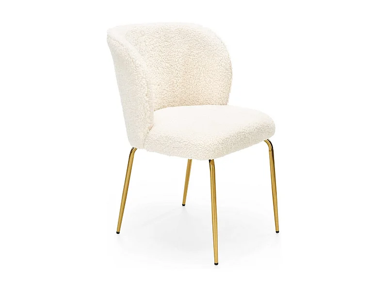 Chaise design aspect fourrure de mouton crème Sheep