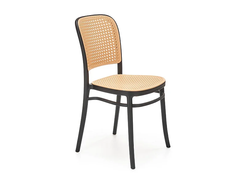 Sedia di design in resina nera e naturale