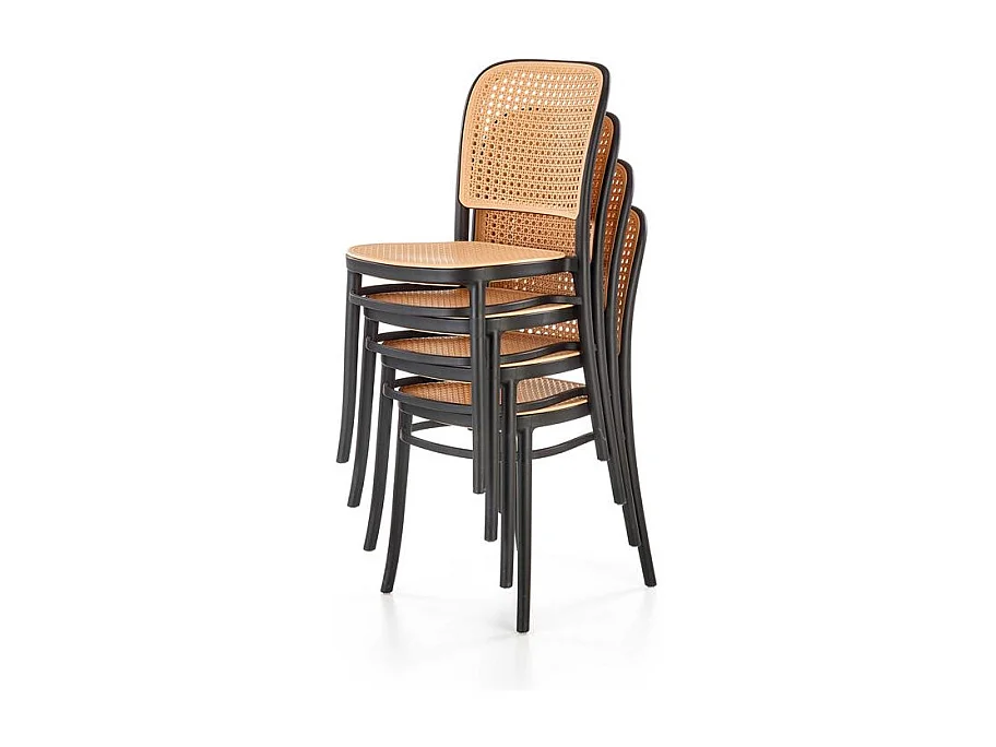 Silla de diseño fundida en negro y resina natural