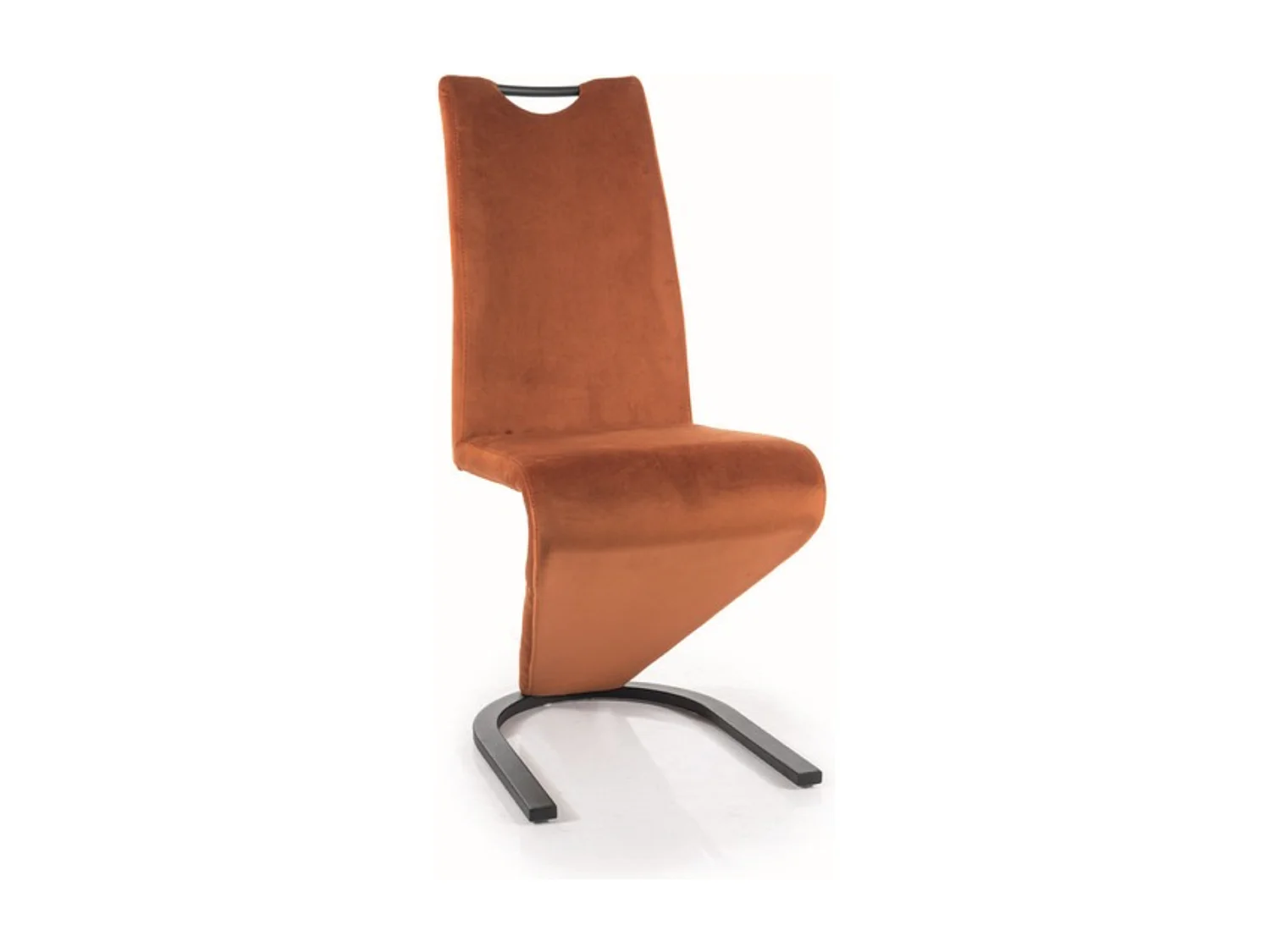 Chaise design suspendue velours cannelle Airy