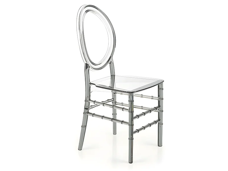 Chaise design polycarbonate gris fumé Swol